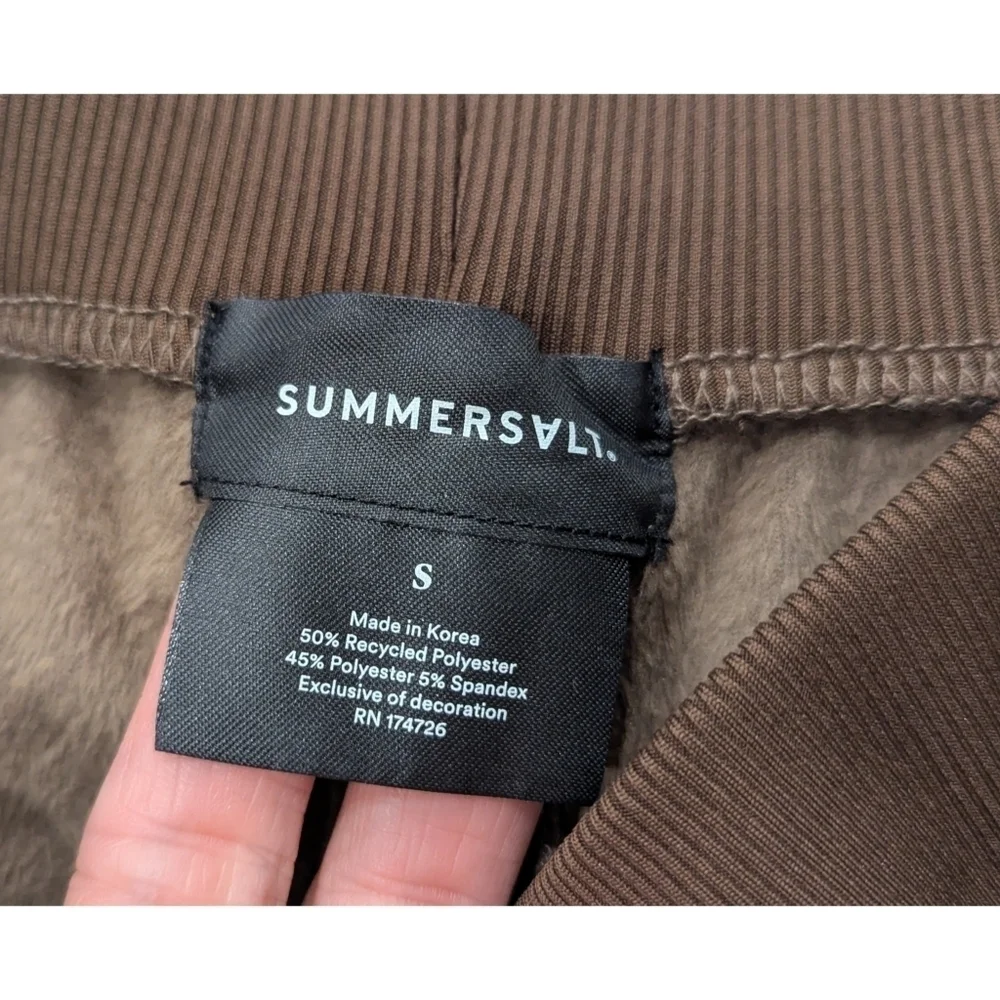 Summersalt Brown Plush Velour Lounge Sweatpants Joggers Size Small